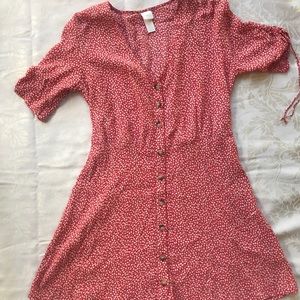 Red floral sun dress